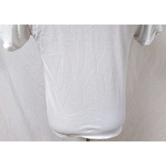 Yellowstone Dutton Ranch Medium White Cowboy Horse Spellout Distressed Tee Shirt - Picture 9 of 13